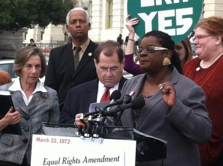 Gwen speaks at a press conference on the Equal Rights Amendment on Capitol Hill
